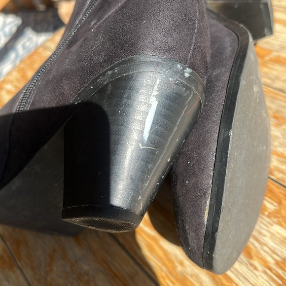 Lane Bryant Black Shootie Heel Boots Shoes Faux Suede Zipper WIDE WIDTH 10W - Picture 8 of 10